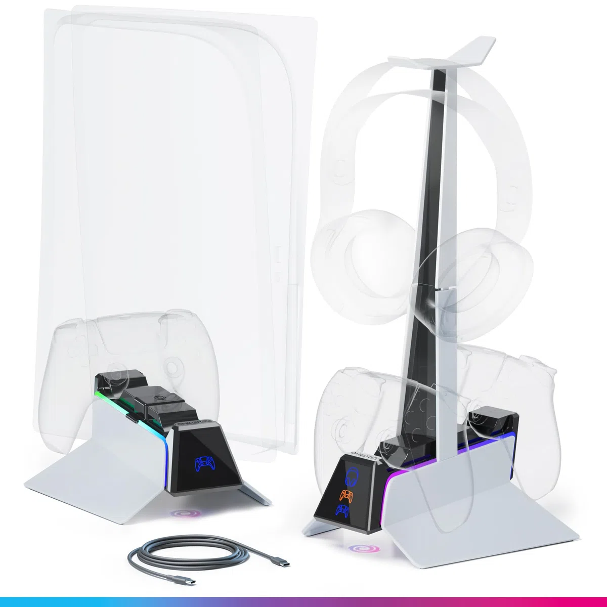 Station de Charge Rapide Oniverse pour PS5 Blanc et Noir