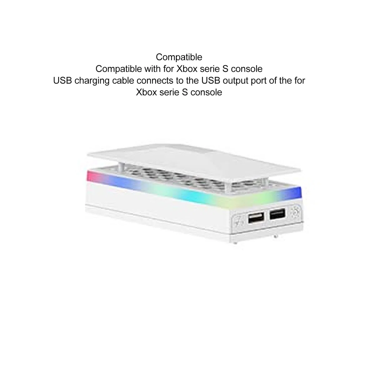 Ventilador de Refrigeración para Series S, 4500 RPM Dos Ventiladores Silenciosos de Alta Velocidad con Tira de Luz RGB Ventilador de Consola Colorido a Prueba de Polvo