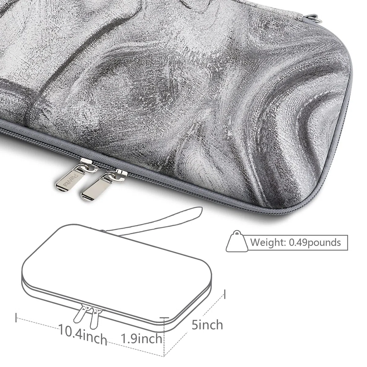 playvital Estuche Portátil para Nintendo Switch y OLED - Funda de Transporte con Tapas de Joystick, 10 Ranuras para Juegos, Bolsillo Interior Suave y Forro Protector (Remolino de Plata)