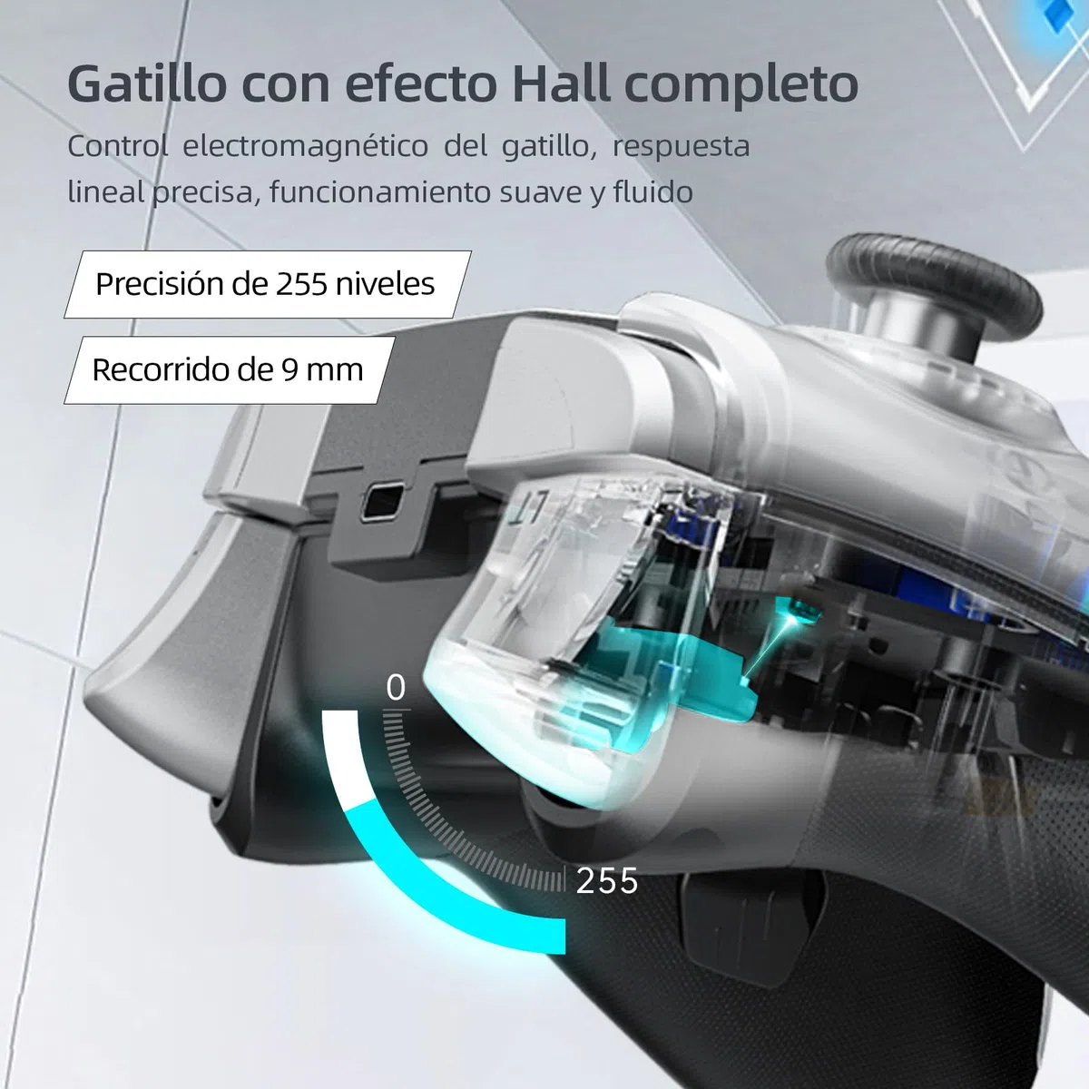 Machenike G5 Pro Mando PC Inalambrico for Windows,Switch,IOS&Android,Mando para PC,Hall Effect Joystick＆Triggers/Gyroscope,RGB Lights (Negro)