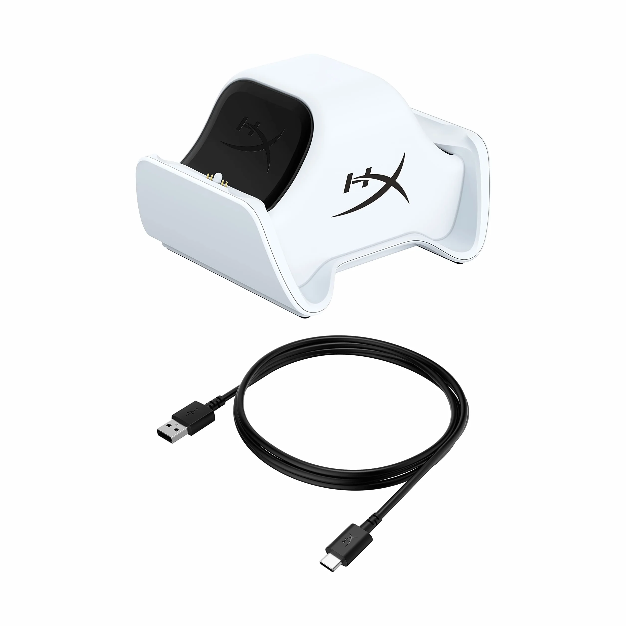 HyperX ChargePlay Duo - Estación de carga para controladores inalámbricos Playstation 5 DualSense, base ponderada y acoplamiento seguro, diseño compacto, cable USB-C incluido