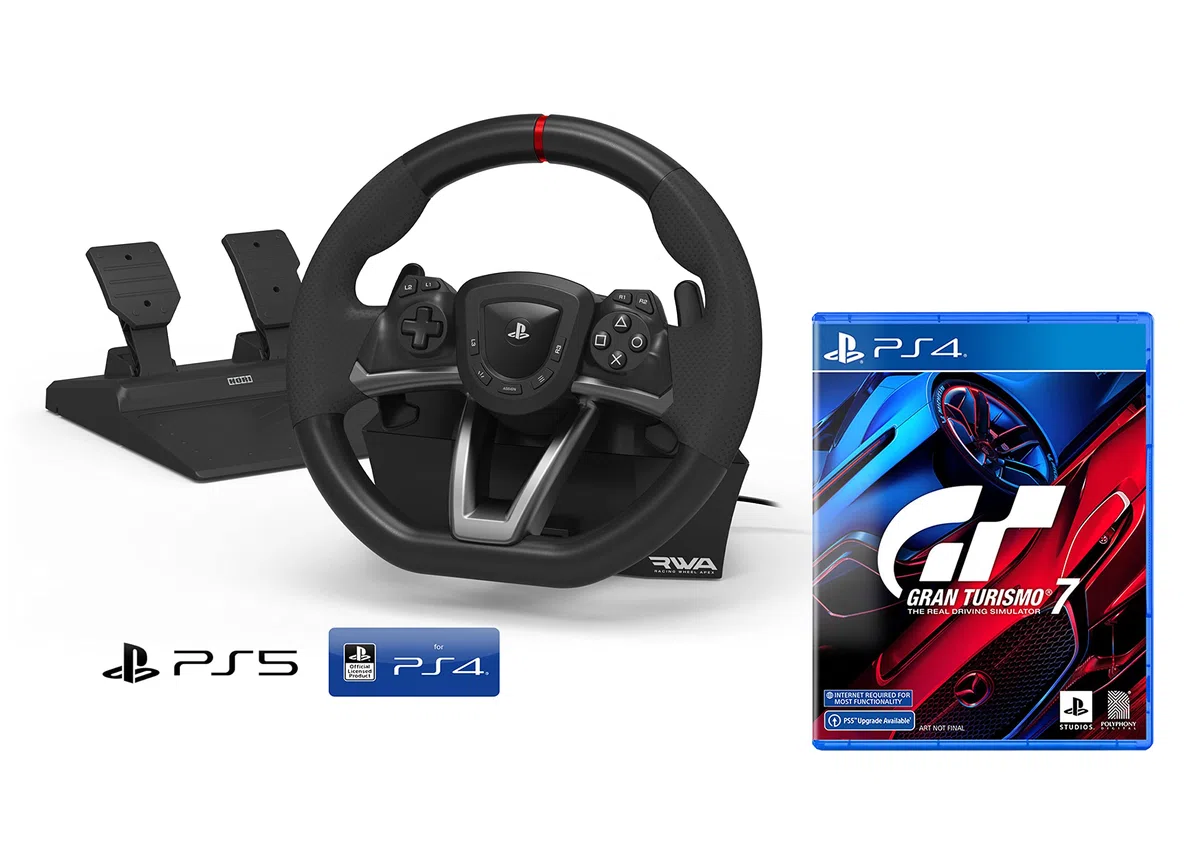 Volante PS5 y Pedales RWA licencia Sony PlayStation 5 PS5/PS4/PC[Nuevo modelo compatible con PS5] + Gran Turismo 7 [PS4/PS5] - USB