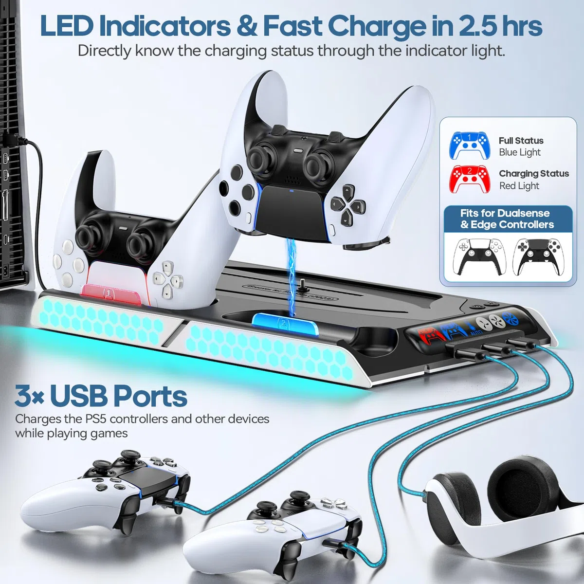 KDD Ventilador de Refrigeración Compatible con PS5