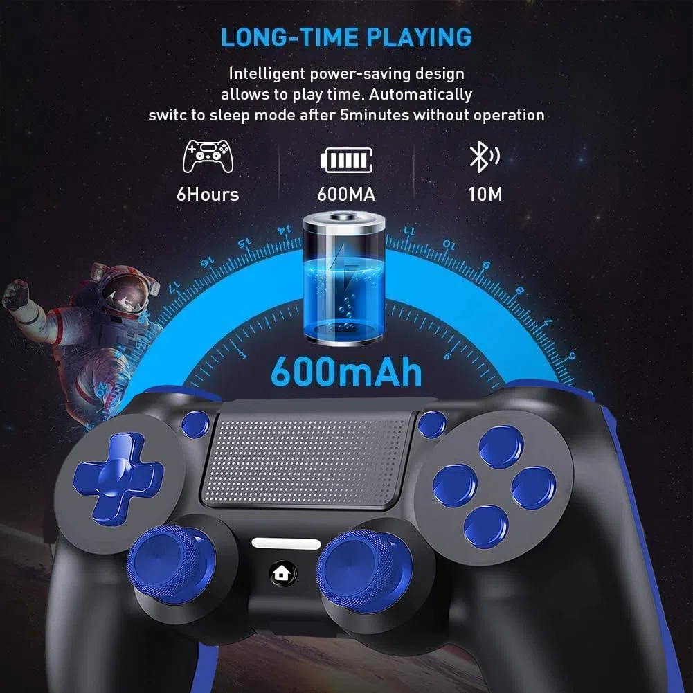 Mando Inalámbrico para PS4, Mando para PS4, con clavija de audio, Vibración y Seis Ejes, Panel Táctil, Mando para PS4/Slim/Pro/PC