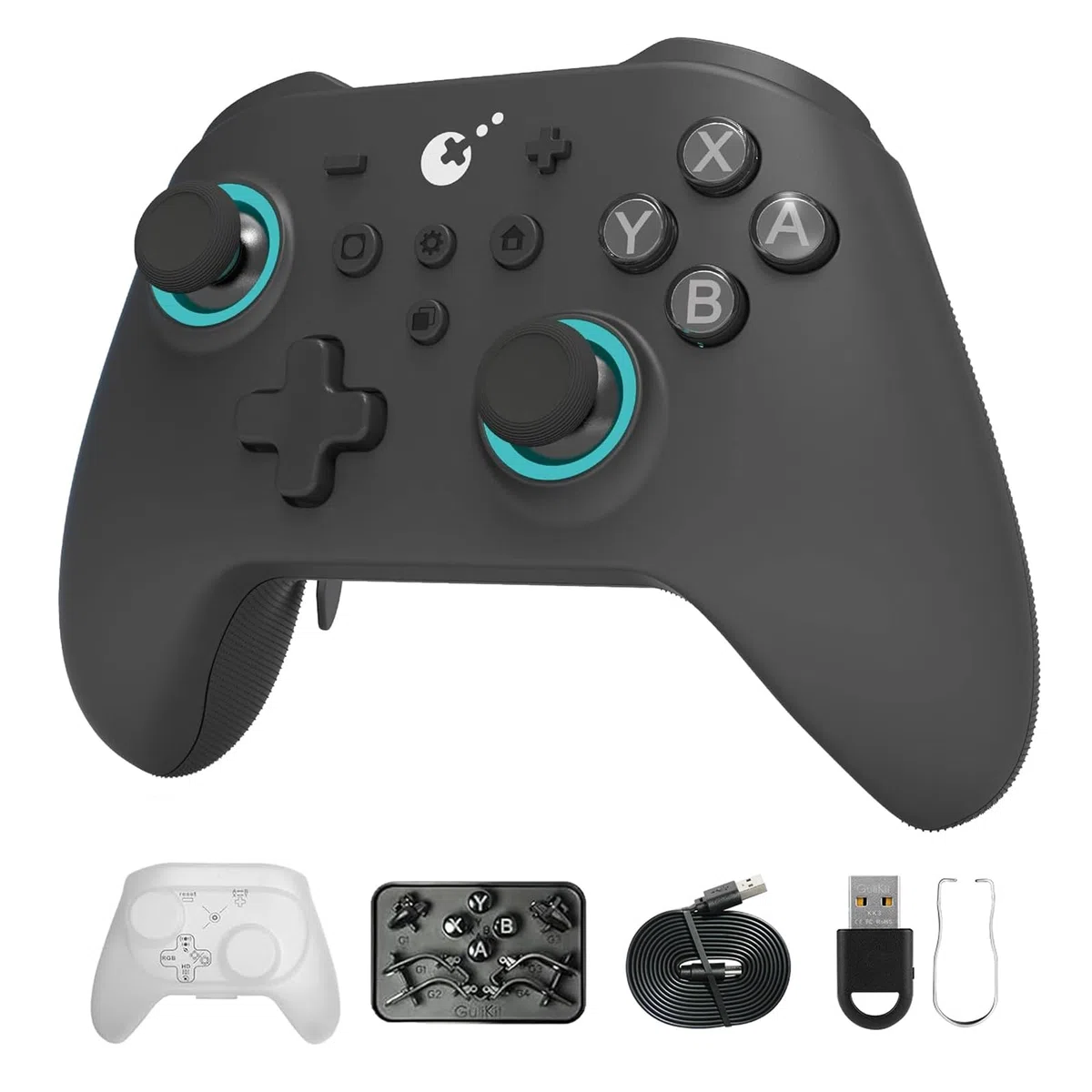 AKNES GuliKit KK3 Max Mando (Rev.), Joysticks y Gatillos Efecto Hall, Anti-Deriva, Tasa de Sondeo 1000Hz, 4 Botones Traseros Extraíbles, Compatible con Nintendo Switch 2/Switch/OLED/PC/iOS/Android