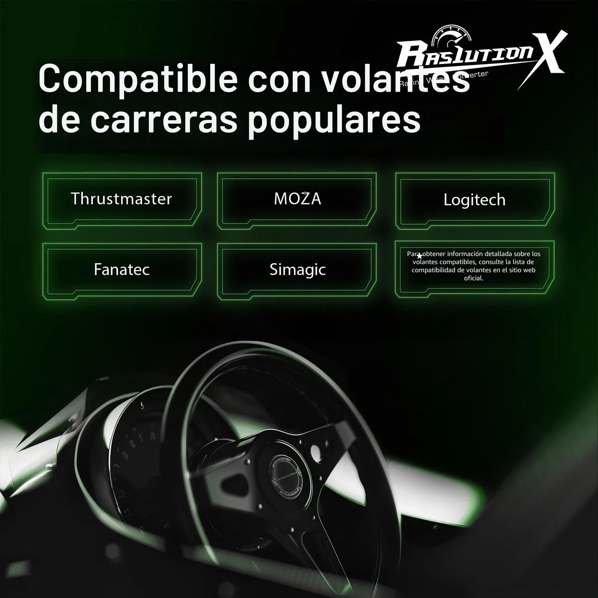 Brook Ras1ution X - Convertidor de rueda de carreras para Xbox Series X|S, Xbox One y Xbox 360 | Soporte de rueda 60+, retroalimentación de fuerza, control de aplicación y llavero exclusivo