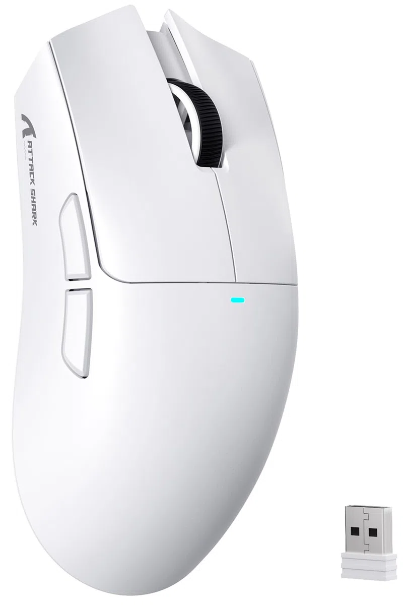 ATTACK SHARK X11SE Ratón Inalámbrico para Juegos, 63g Superligero, con Sensor PixArt PAW3311, 22000DPI, Trimodo Bluetooth/2,4GHz/con Cable, 1000Hz, Batería de 300 mAh, para PC/Mac (Blanco)