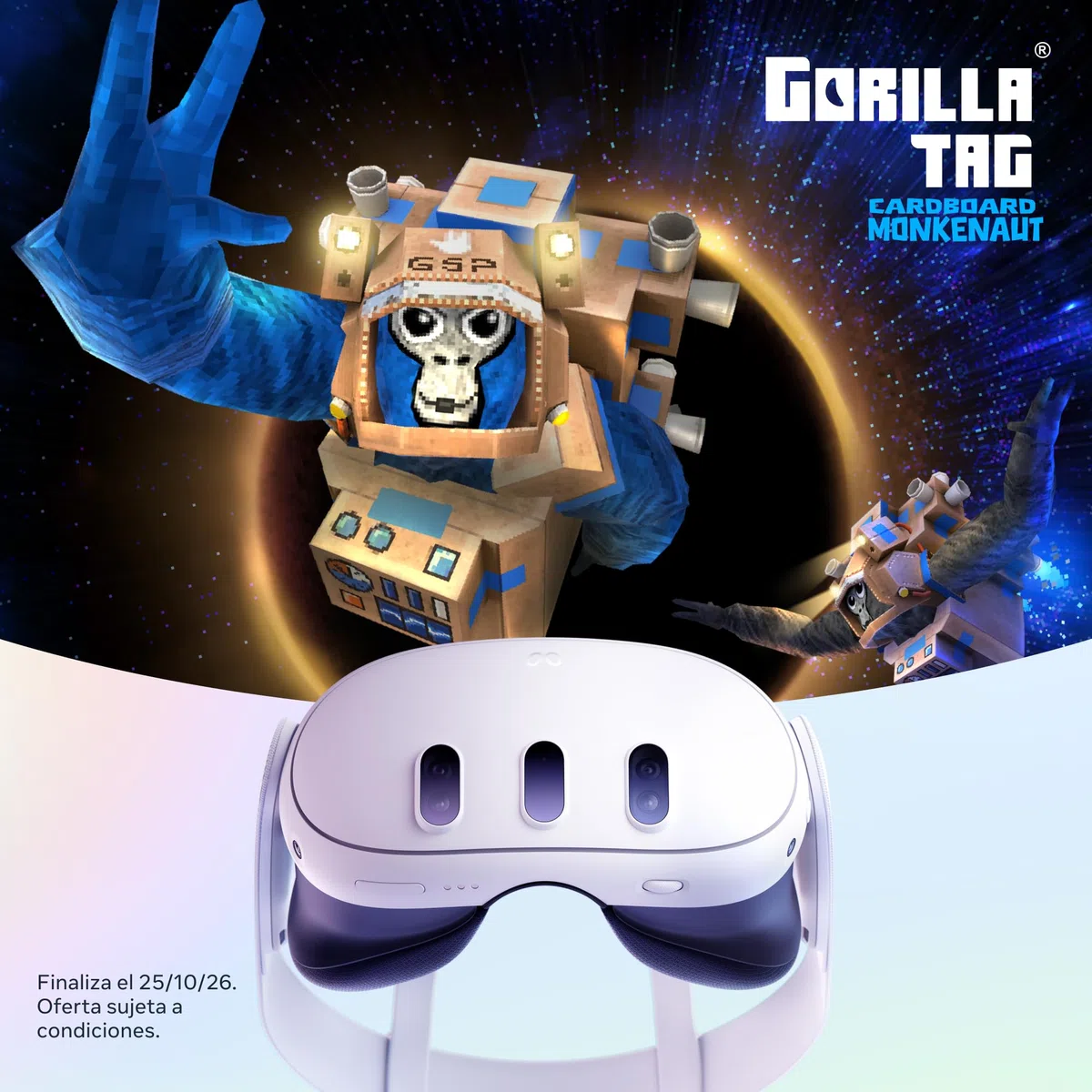 Meta Quest 3 512 GB | Gafas de realidad virtual sin cables — Pack Cardboard Monkenaut — Exclusivo de Amazon