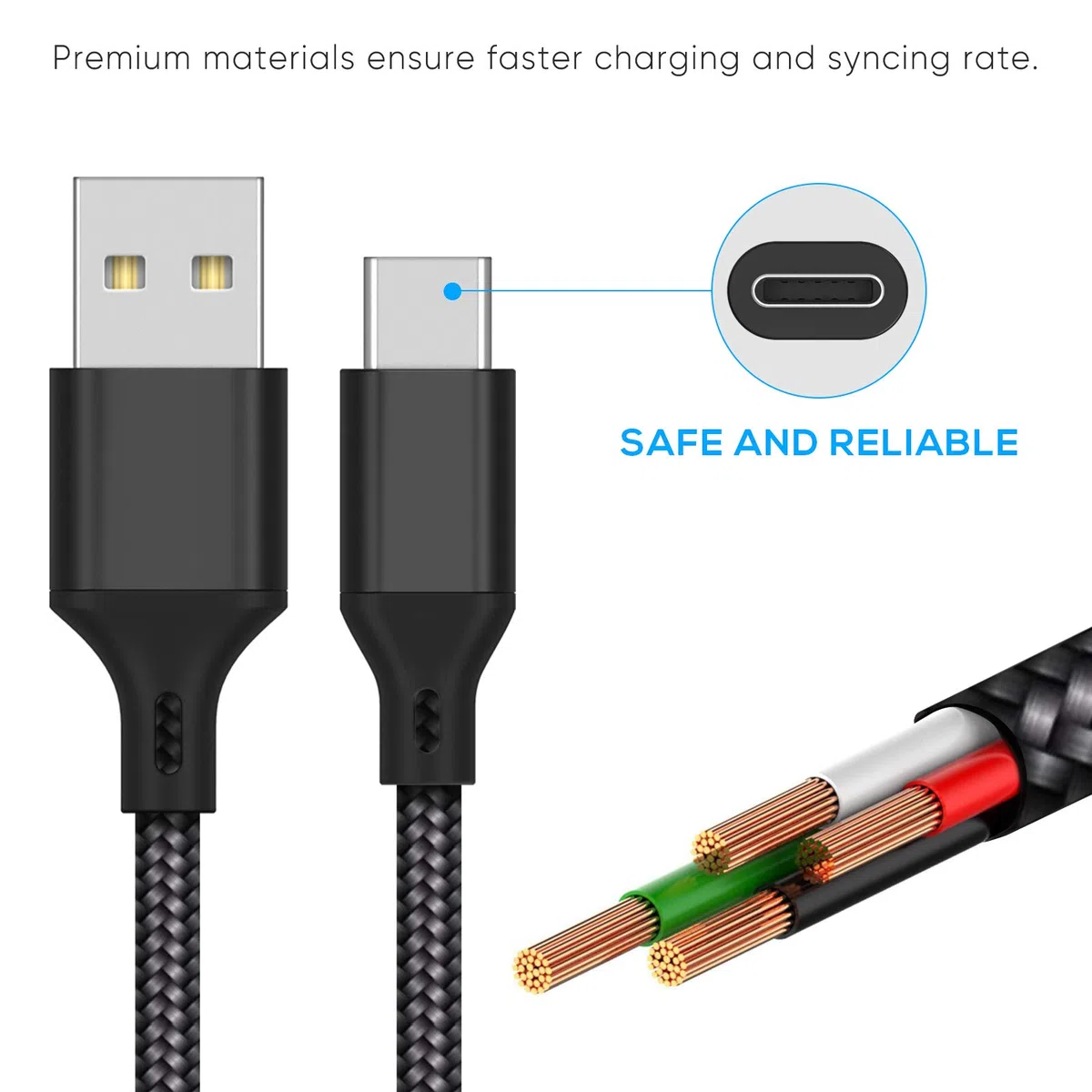 FYOUNG Cable USB C para mandos de PS5 DualSense, Xbox Series, Nintendo Switch, OLED/Switch Lite, color negro