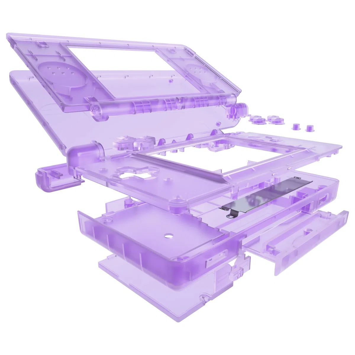 eXtremeRate Carcasa para Nintendo DS Lite Funda Protectora Personalizada Placa Cubierta Completa con Botones y Lente de Pantalla para Nintendo DS Lite NDSL - NO Incluye Consola Transparente