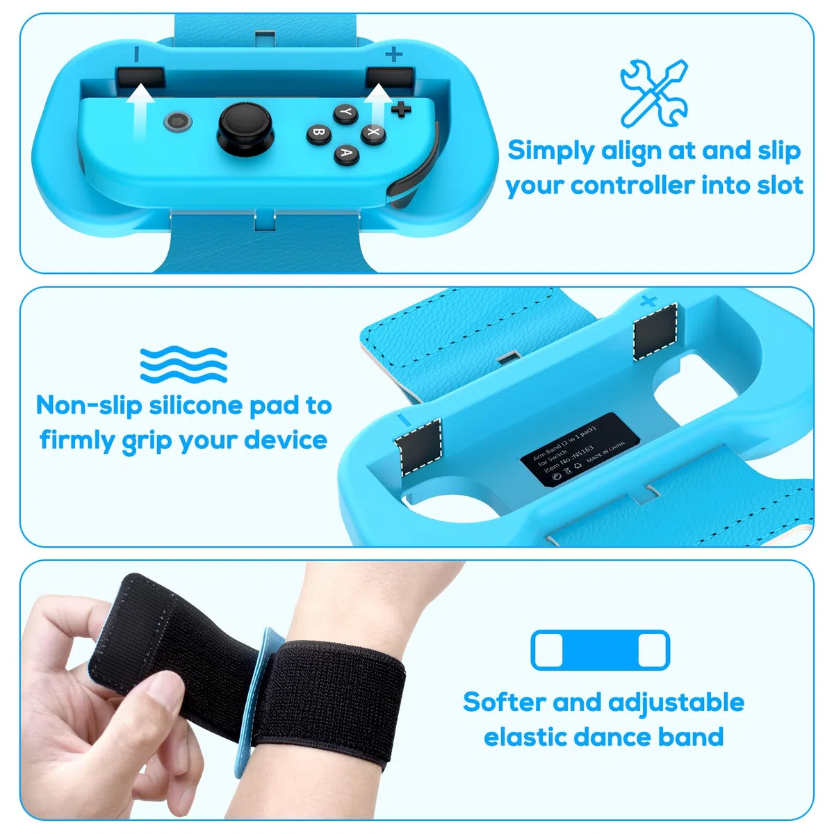 Muñequeras para Dance 2025 2024 2023 2022 Switch y para Zumba Burn It Up – Correas elásticas ajustables mejoradas para Nintendo Switch y Switch OLED Dance, paquete de 2 brazaletes para adultos y niños