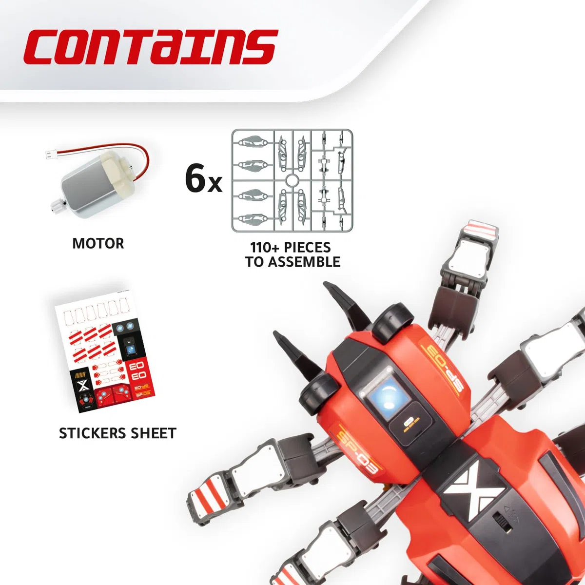 Xtrem Bots Spider BOT - Robotica para Niños Araña | Kit Robotica +7 Años | Robot Juguete 110 Piezas | Juguetes Niños | Robot | Fácil De Montar