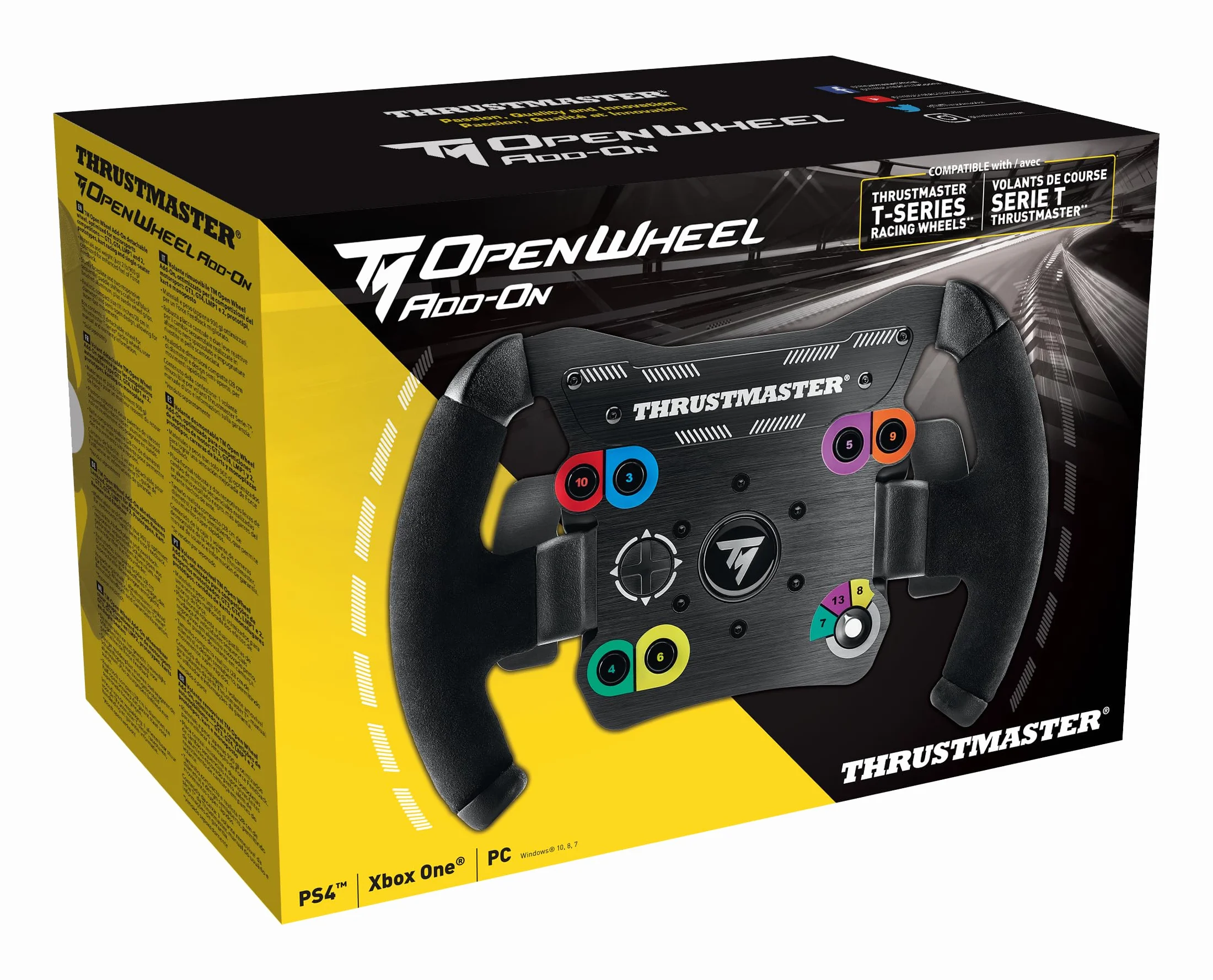 Thrustmaster TM Open Wheel Add-On - Aro de Volante Desmontable (Estilo F1 / GT, Grip de Ante, Levas de Metal, Compatible con PS5, Xbox y PC) Negro