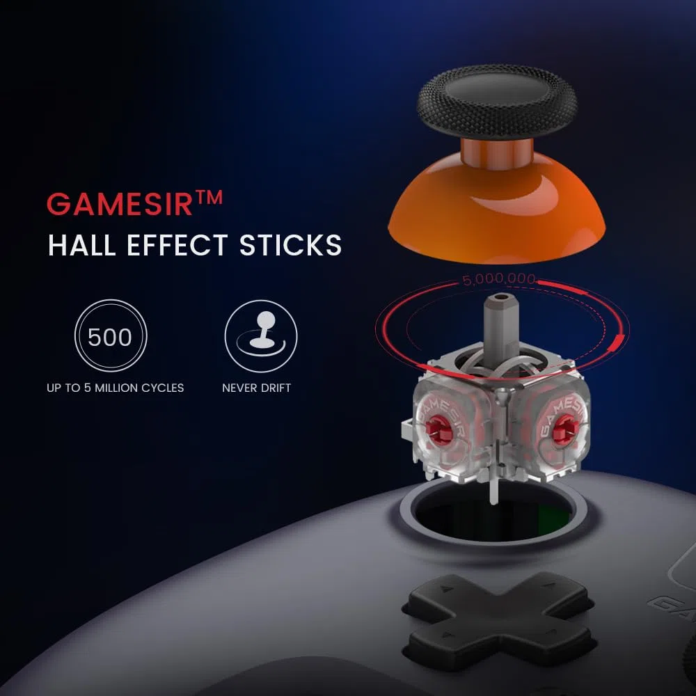 GameSir Nova Lite Controlador Inalámbrico, Conectividad Tri-modo, Joystick Gamepad para PC con Windows/Switch/iOS/Android, con Disparador de Efecto Hall, DualVibration, Turbo, Motion(Morado oscuro)