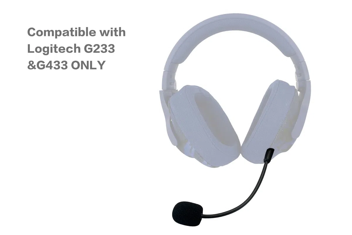 Micrófono de repuesto para auriculares Logitech G233 / G433 en PS4 PS5 Xbox One PC, micrófono desmontable de 3,5 mm