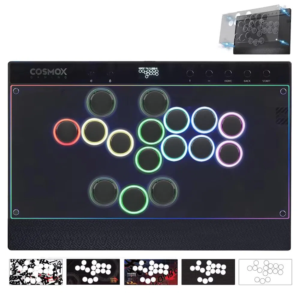 Sehawei Haute42 C16 Leverless Arcade Controller - Magnetic Detachable Panel para DIY Art, RGB Button Rims, Tournament Lock Switch - Compatible con Switch 2/Switch/PC/PS3/PS4/Steam