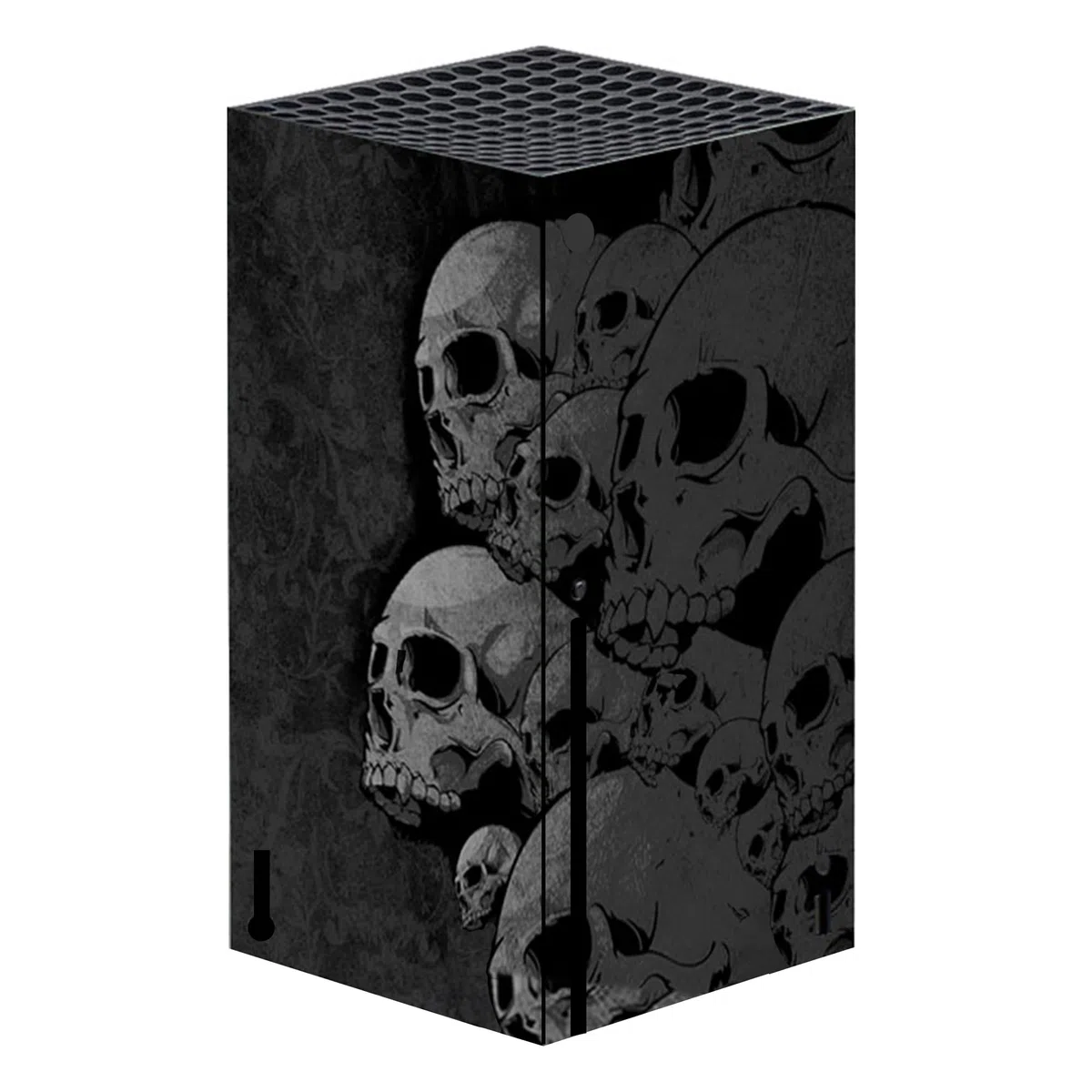 Calcomanía protectora de vinilo para consola Xbox Series X y controladores inalámbricos, calcomanía protectora de vinilo compatible con Xbox Series X (calavera negra)