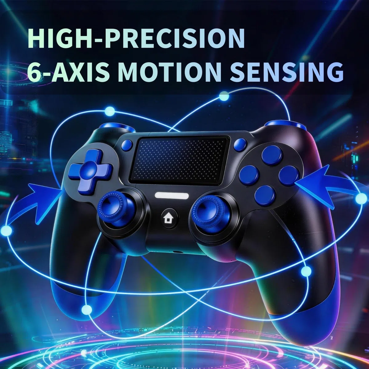 Mando Inalámbrico para PS4, Joystick Controlador para PS4/Slim/Pro/PC, con Clavija de Audio, Vibración y Seis Ejes, Panel Táctil