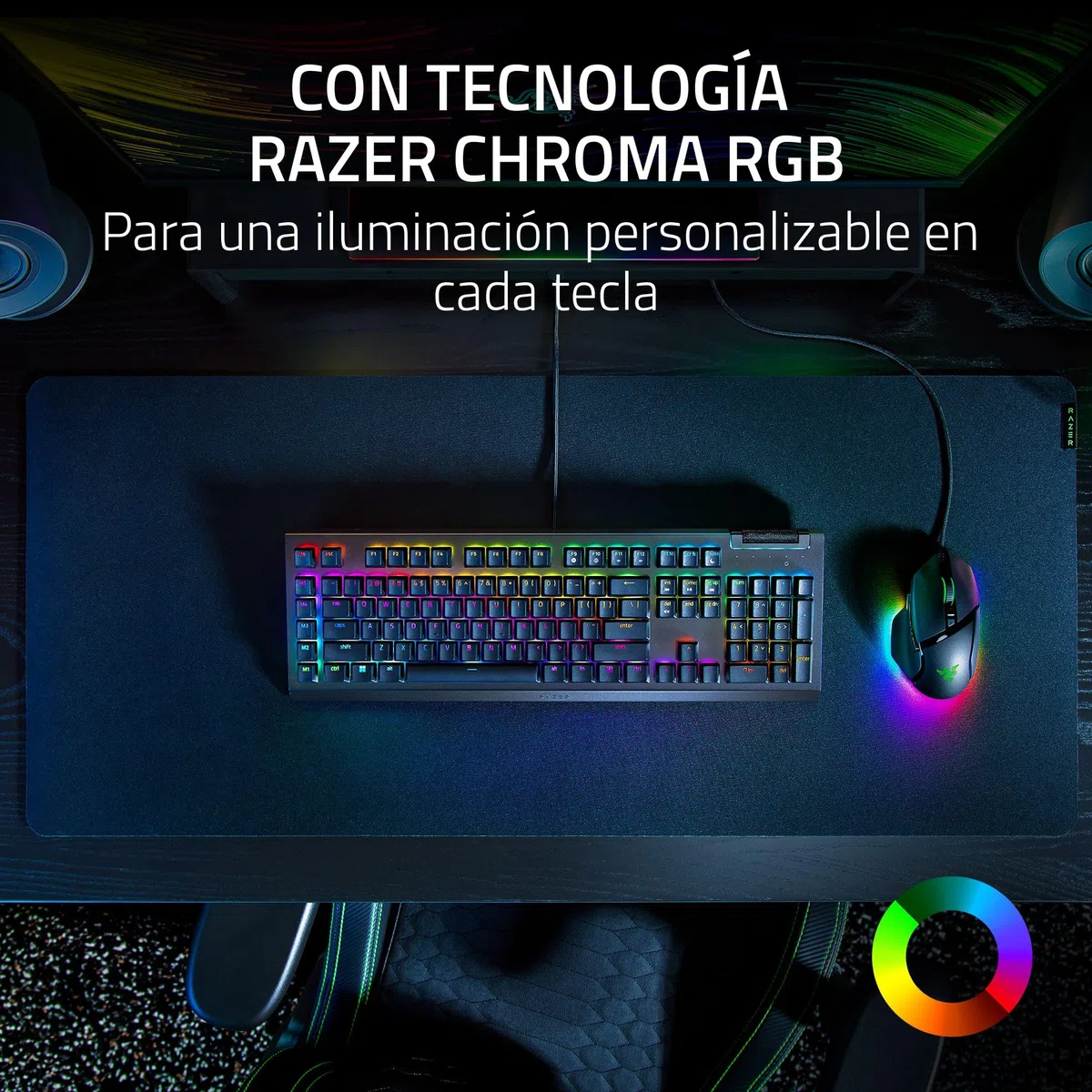 Razer BlackWidow V4 X - Teclado mecánico Gaming (Switches mecánicos Amarillos, 6 Teclas Macro dedicadas, Teclas de ABS de Doble inyección, Chroma RGB) QWERTY Teclado ES | Negro