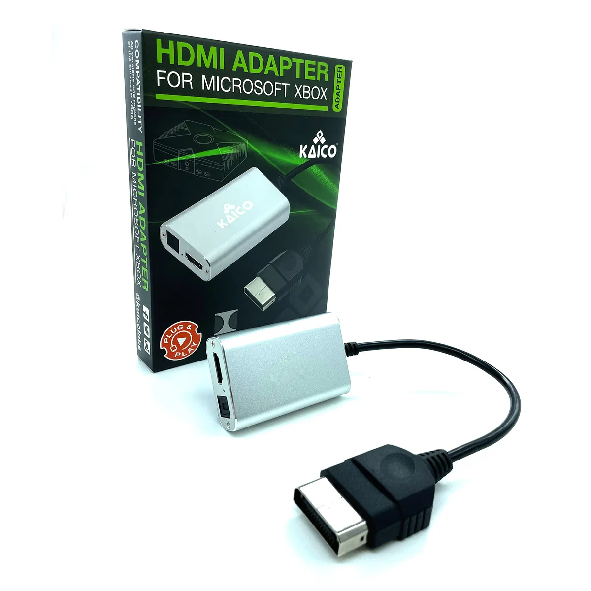 Kaico Original Xbox a HDMI Convertidor - Dolby Digital 5.1 a través de Puerto óptico - HD Link Cable para OG Xbox - Compatible con Xbox Original - Puerto Toslink para