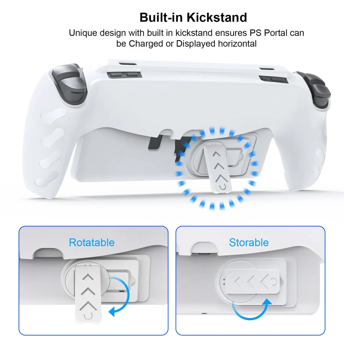Funda Protectora Completa Compatible con Reproductor Remoto PlayStation Portal, Funda para Portal PS5 con Carcasa Frontal Desmontable, Funda Trasera, diseño de Mano Esmerilado (Blanco)