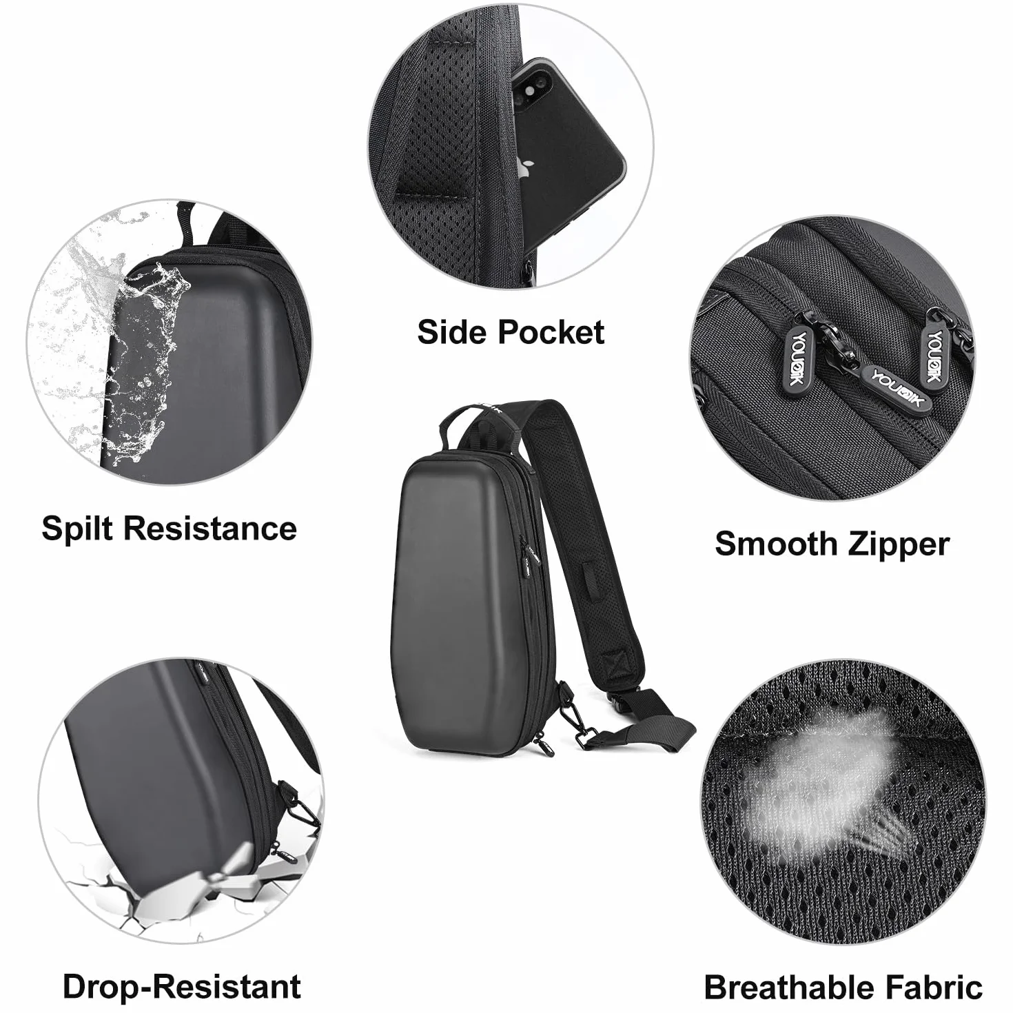 Younik Bolsa de Transporte para la Steam Deck Consola y Accesorios, Mochila Protectora con Carcasa rígida de Viaje para Steam Deck y Switch