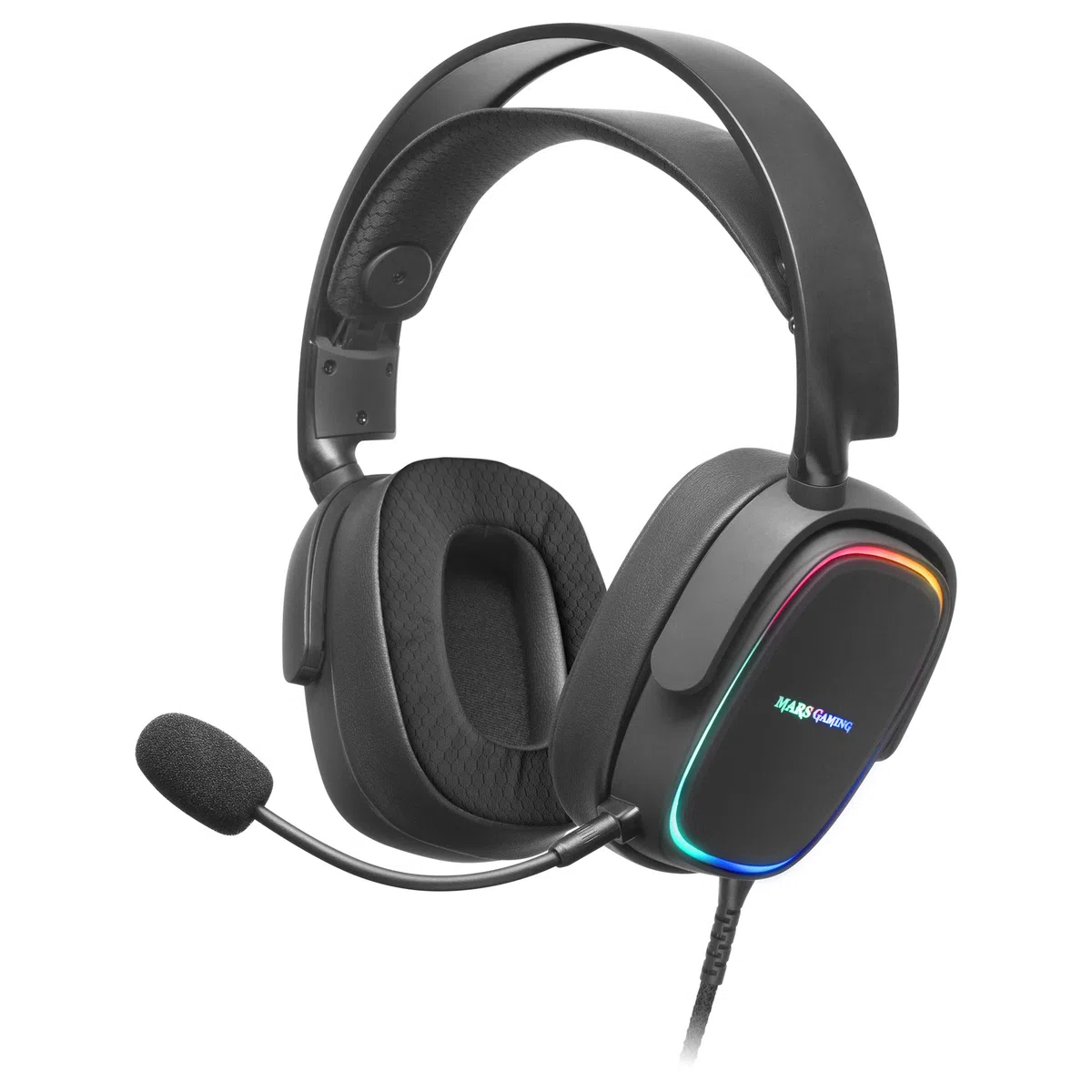 Mars Gaming MHAX Negro, Auriculares Gaming RGB, Micrófono Extraíble, HiFi, Compatibilidad Multiplataforma