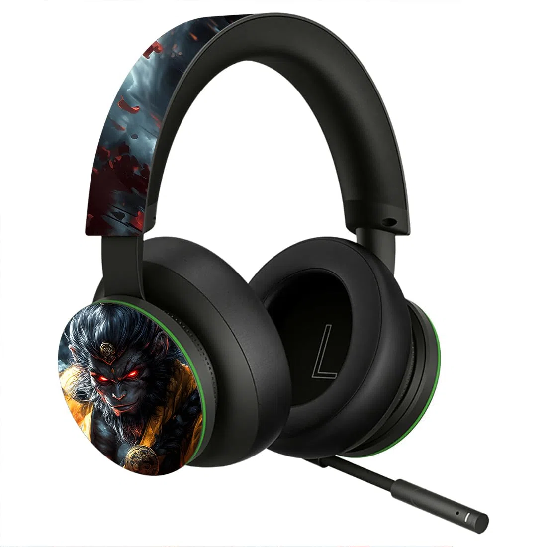 PlayVital Pegatina para Xbox Series X - Calcomanía Vinilo Skin Adhesivo para Consola y Mando, Diseño Duradero, Protección Antirayaduras, Fácil de Colocar y Quitar (Tormenta Wukong)