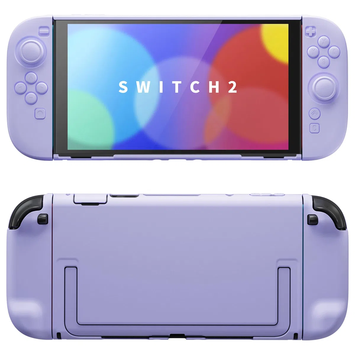 PlayVital Funda Protectora para Nintendo Switch 2 - Carcasa Rígida con Tapas para Joystick, Pegatina y Botones, Compatible con Dock, Antirayaduras y Antigolpes (Violeta Claro)