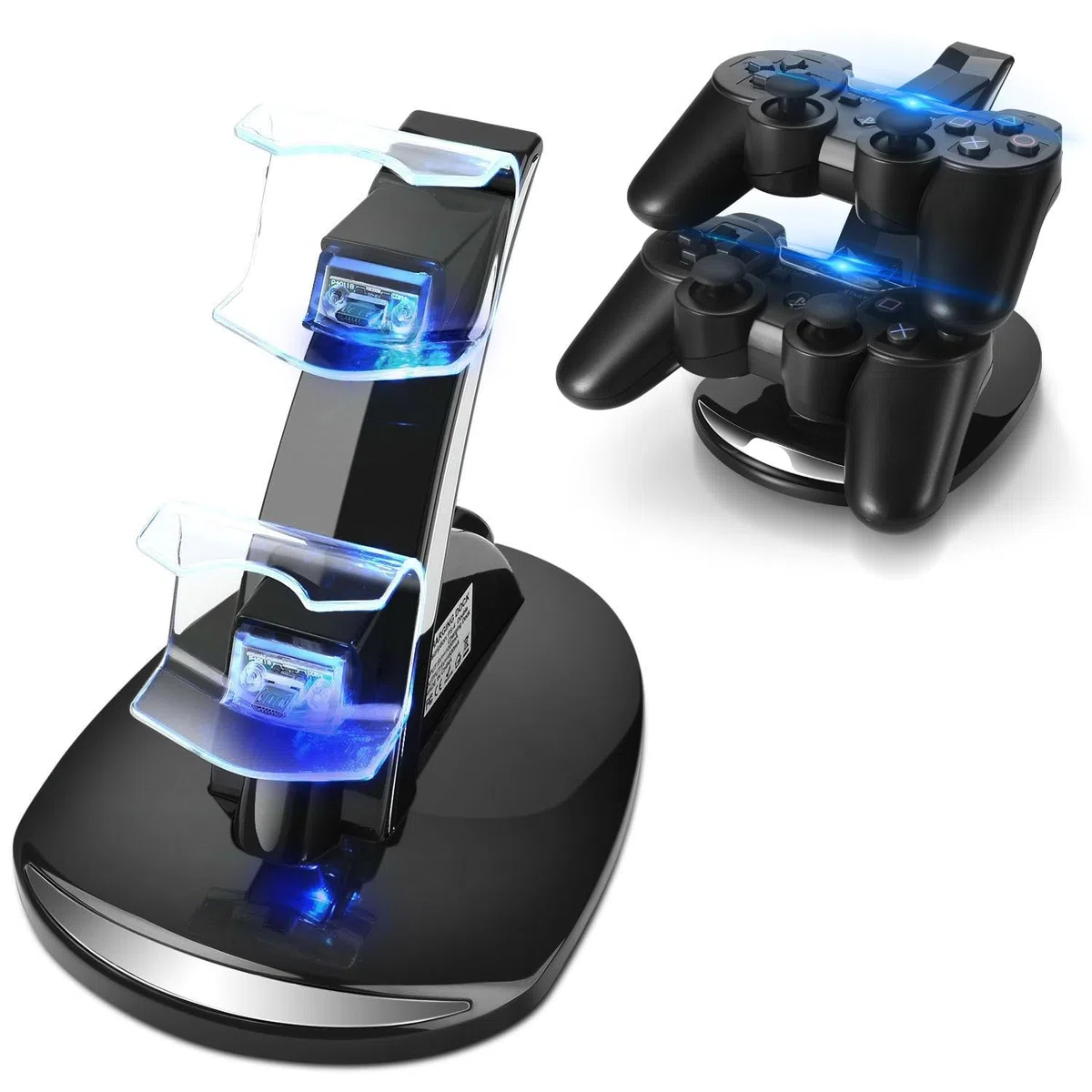 Base de Carga para Controlador PS3 de TNP para Sony PlayStation 3 Controlador Dualshock 3 Carga, Estaci�n de Acoplamiento de 2 Niveles y 2 Puertos compatibles con Cable USB PS3 con