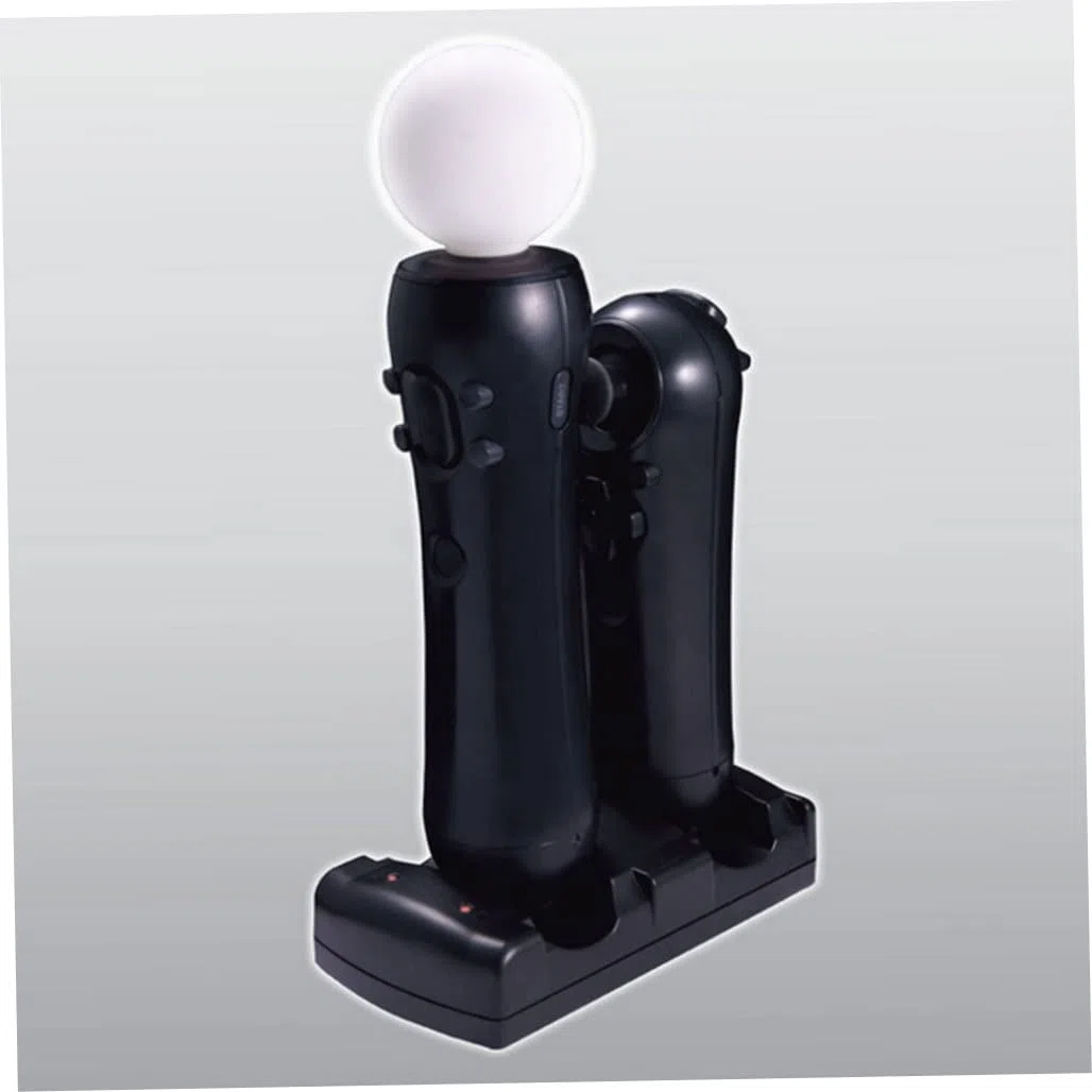 PS3/PS3 Move 2-in-1 Handle Cargador PS3 Controlador inalámbrico Dual-Seat Cargador PS3 Move Dual Docking Station Cargador con Cable de Carga-Negro