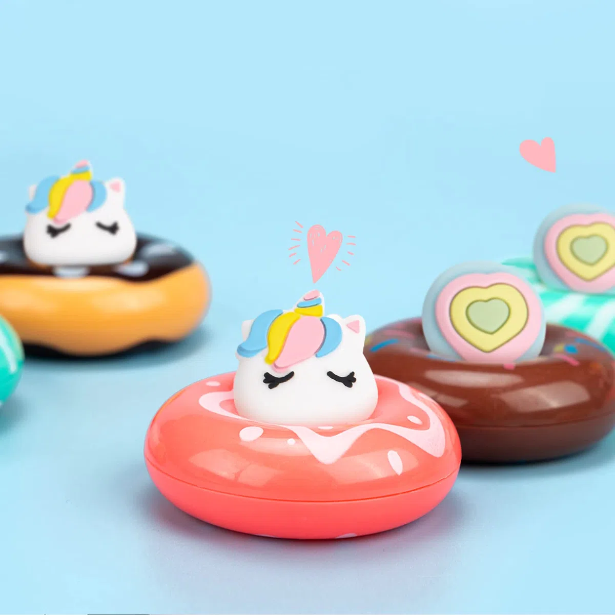DLseego Cute Pony & Love Heart - Tapas de agarre para el pulgar para Switch Lite/OLED, tapas de botón de silicona suave, cubierta protectora analógica Joy Con Stick, arcoíris (4 piezas)
