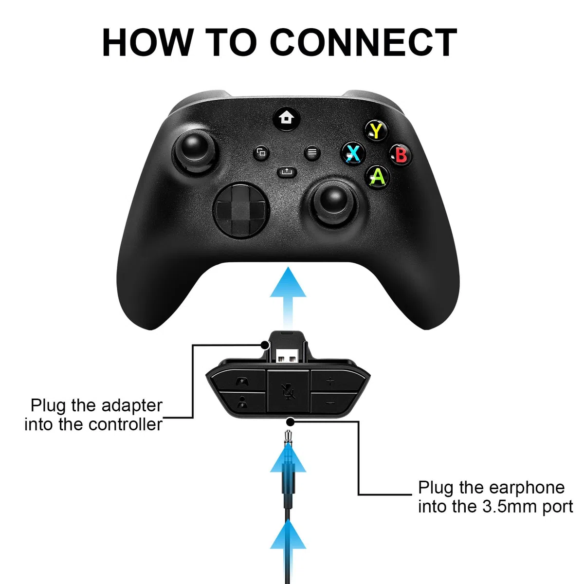 ARCELI Adaptador de Auriculares Xbox One, Estéreo y Audio para Xbox One/One S/Series S/X - Accesorios para Controlador