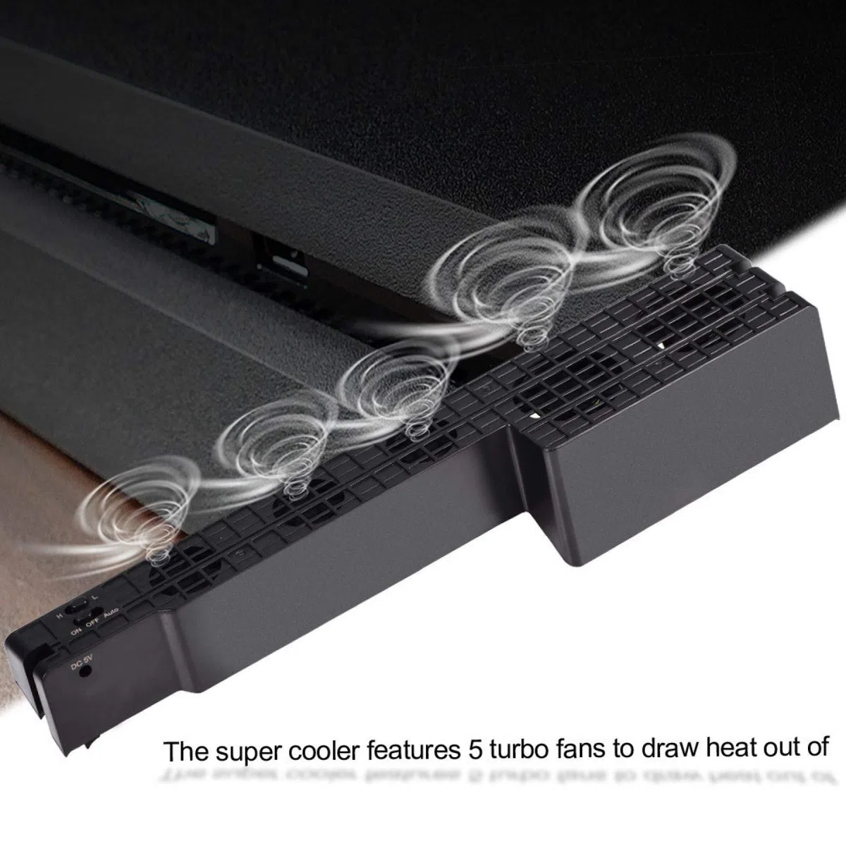 Ventilador para consola PS4 Pro con cable USB a CC, ventilador automático de temperatura constante, 5 ventiladores de refrigeración Super Turbo Control de temperatura Ventilador para Playstation
