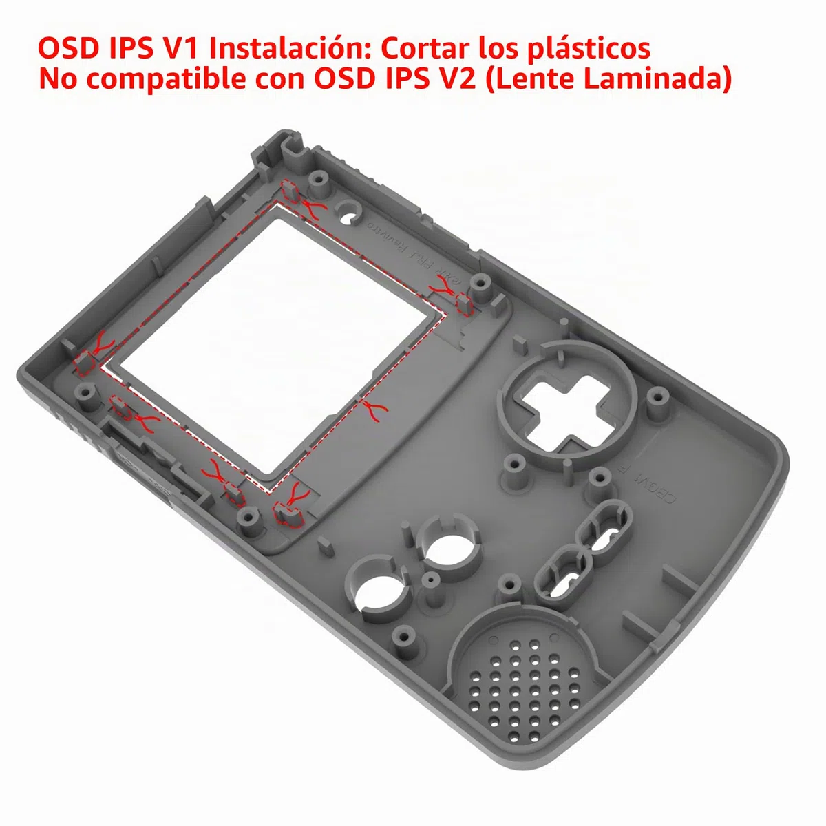 eXtremeRate Carcasa IPS Ready para Game Boy Color (GBC), Compatible con OSD IPS y Pantalla LCD Estándar, Funda con Botones para Game Boy - No Incluye Consola ni Pantalla, Clásicos NES