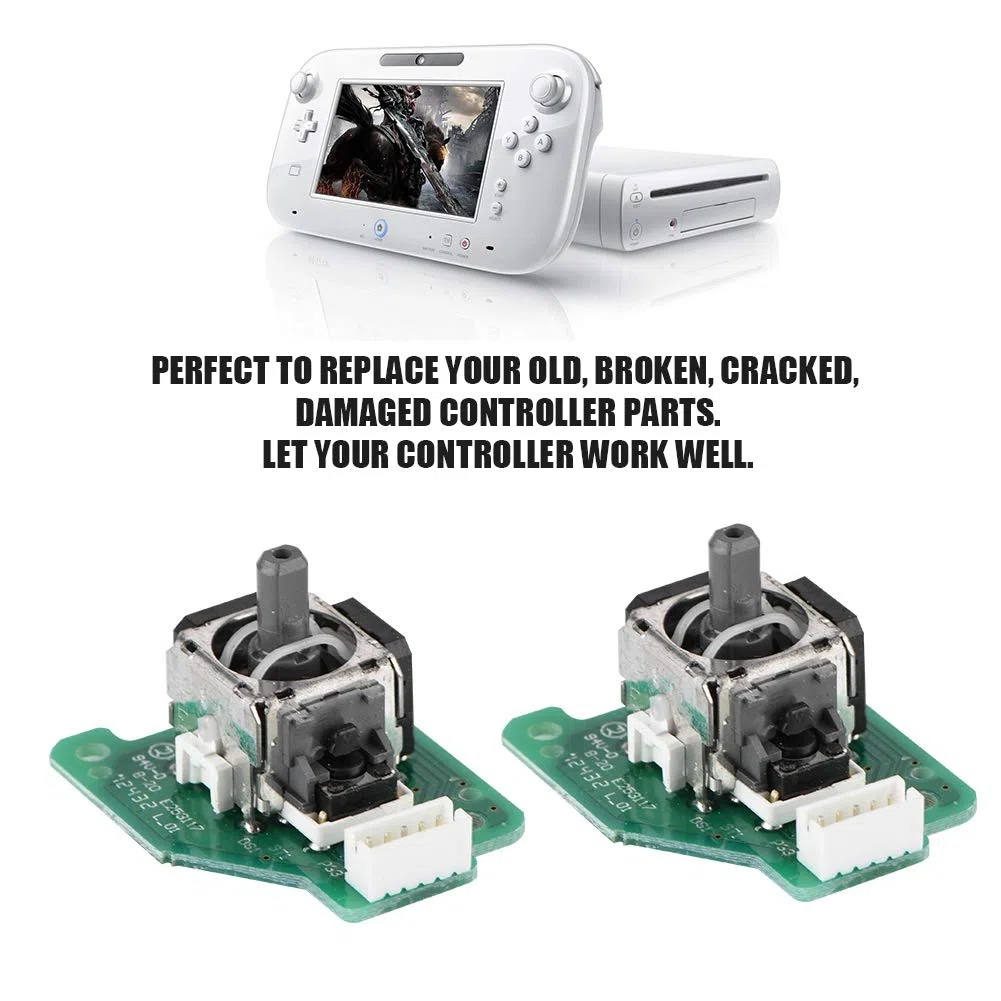 Yctze Joystick analógico 3D, Joystick de Unidad de Control de Repuesto de 2 Piezas, módulo de Sensor analógico para Wii U Gamepad Controller