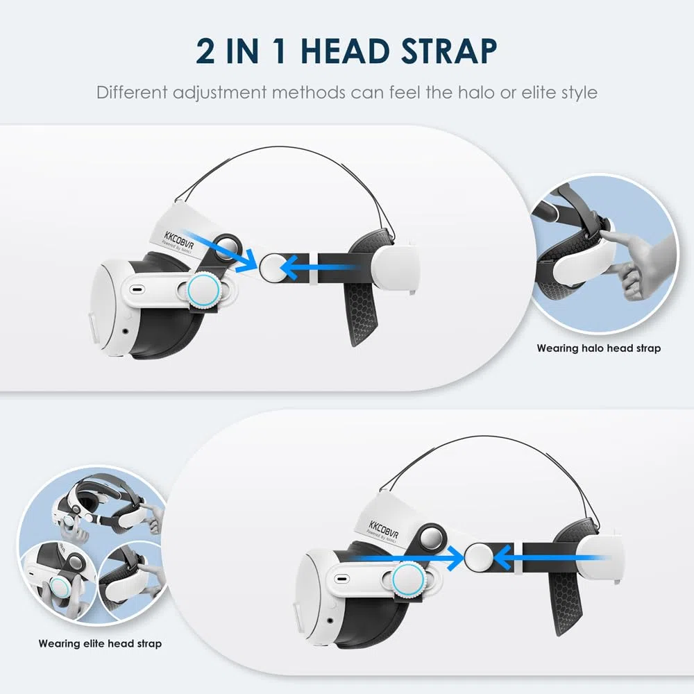 KKCOBVR Q3 Halo Strap Compatible with Meta 3/3S Enhanced Comfort, Replacement Elite Head Strap for Meta 3/3s by Adjusting The Side Knobs