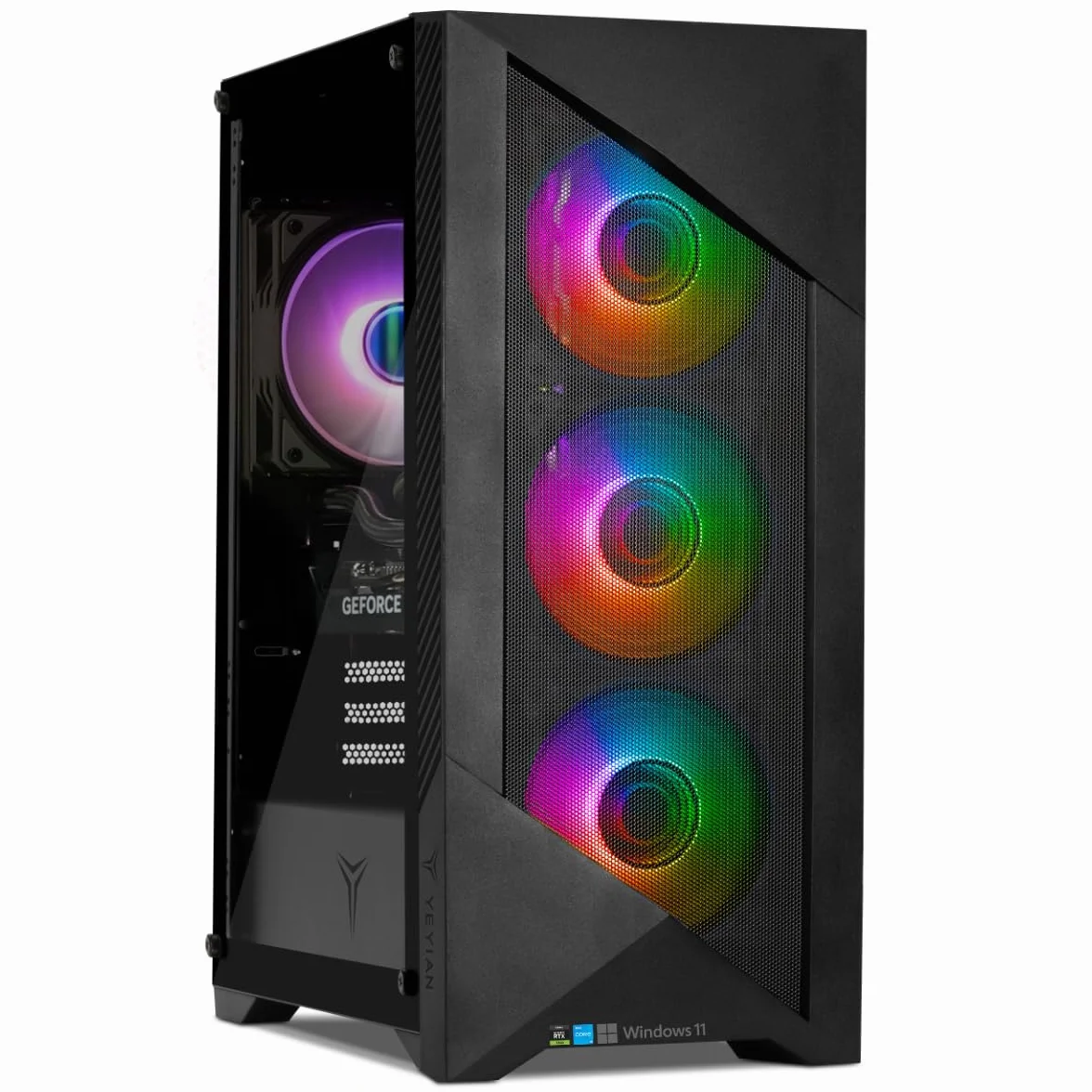 YEYIAN Gaming PC Edge | Intel i5-14400F 10-Core (4.7GHz OC) | NVIDIA RTX 5060 8GB GDDR7 | 32GB (2x16) DDR5 6000MHz | 1TB NVMe SSD Gen4 | Windows 11 Pro