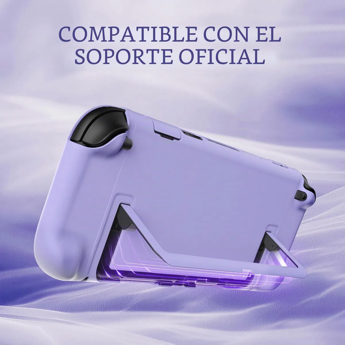 PlayVital Funda Protectora para Nintendo Switch 2 - Carcasa Rígida con Tapas para Joystick, Pegatina y Botones, Compatible con Dock, Antirayaduras y Antigolpes (Violeta Claro)